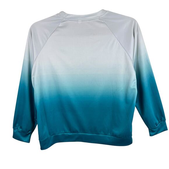 Yellowstone Graphic Blue Ombre Lightweight Crew Neck Pullover Sweatshirt Sz 2XL - Picture 2 of 5